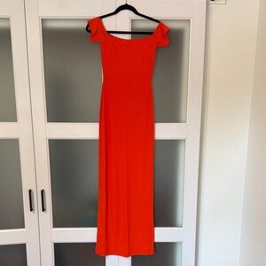 SKIMS Fire Off-Shoulder Ribbed Maxi Dress, Size Medium, NWOT